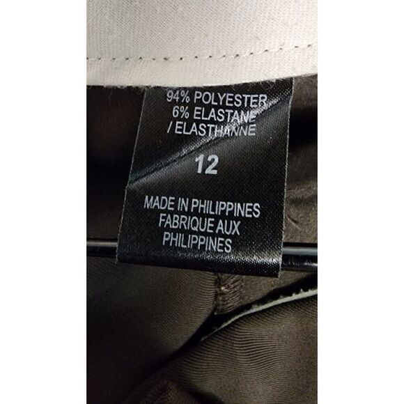 Tahari Wide Leg Business Dress Pants Size 12 Color Brown - Picture 5 of 6